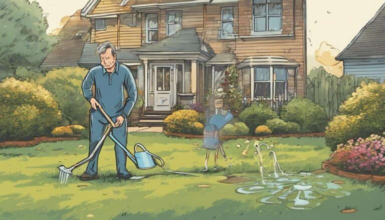 lawn shows water damage