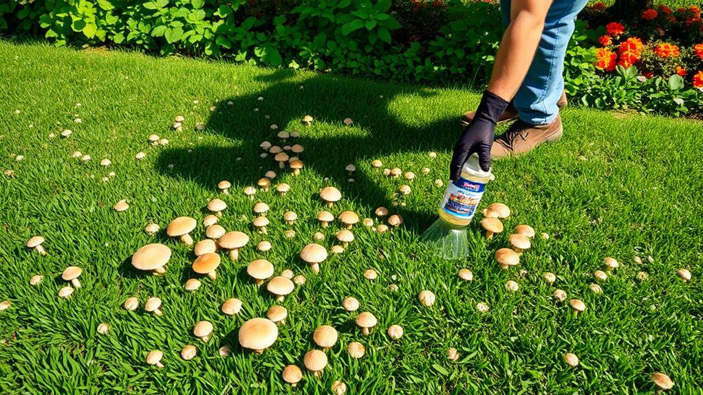 eliminate lawn mushrooms quickly