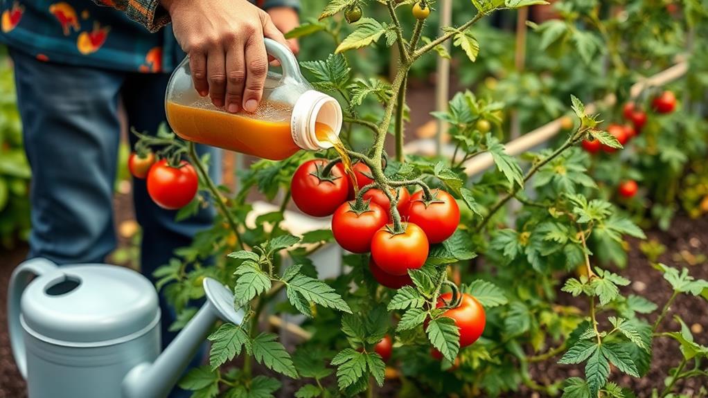 growing tomatoes with fertilizer